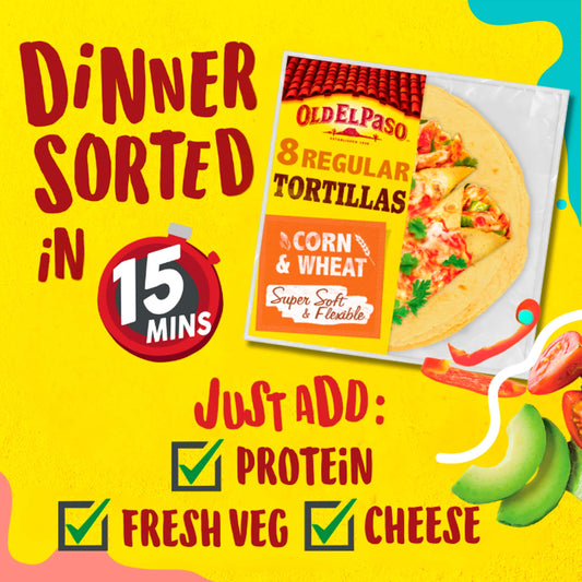 Soft Corn Tortillas Wraps X8 335g by OLD EL Paso