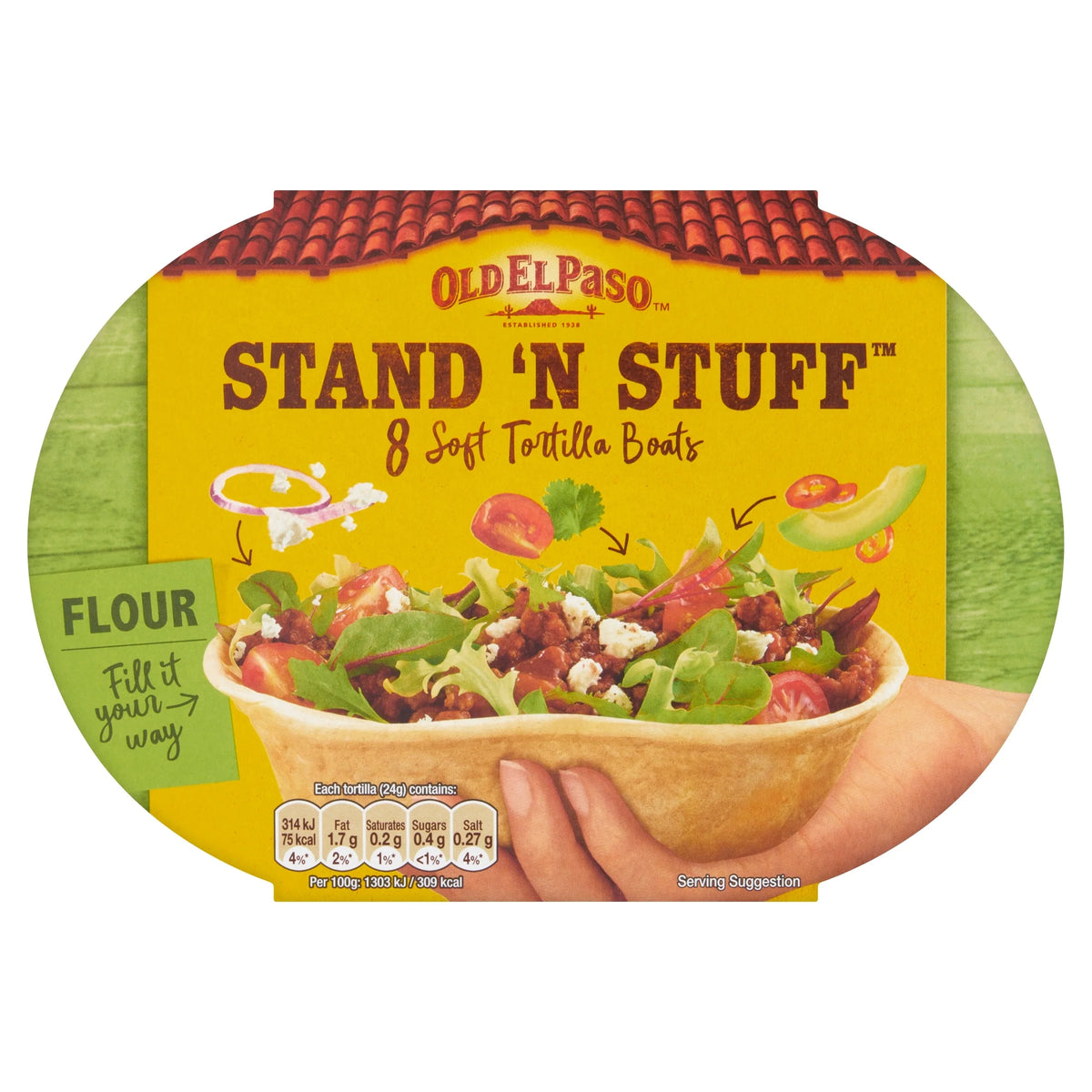 Stand ‘n’ Stuff Soft Flour Tortillas Wraps 8pk 193g by OLD EL Paso