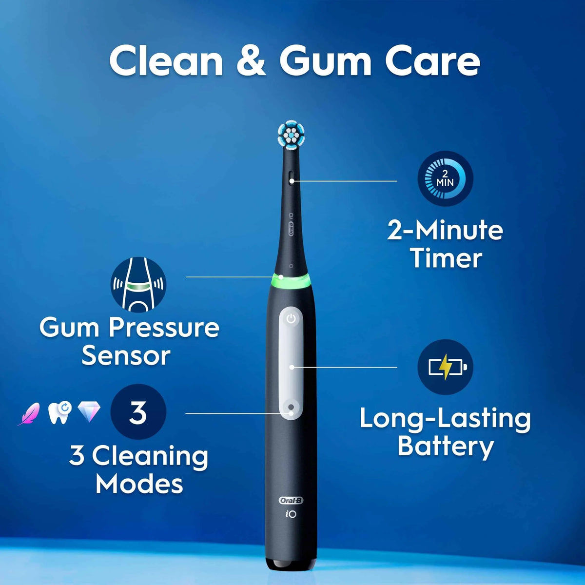Io3 Matte Black Electric Toothbrush by Oral-B