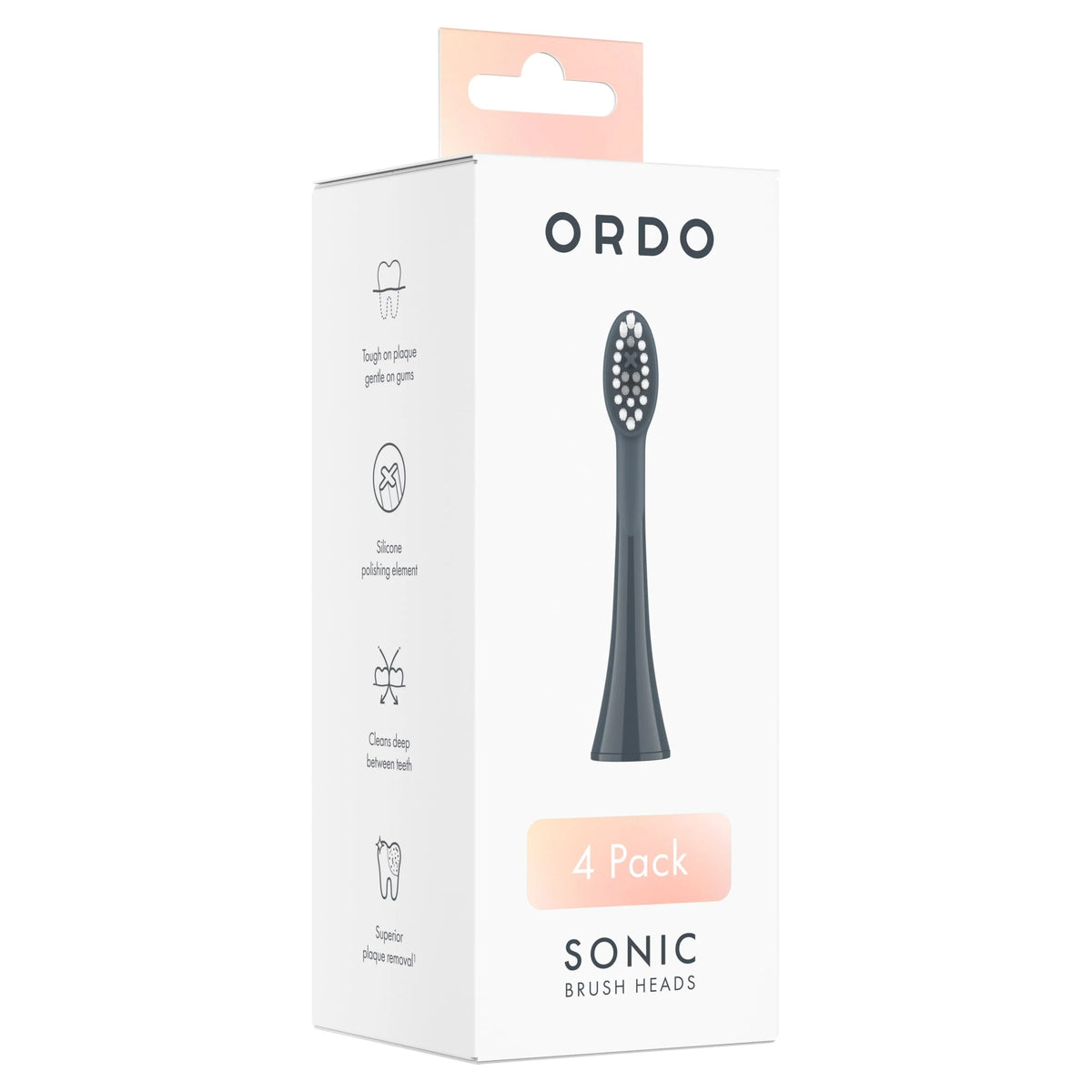 Sonic Brush Heads Charcoal Grey & Stone by ORDO