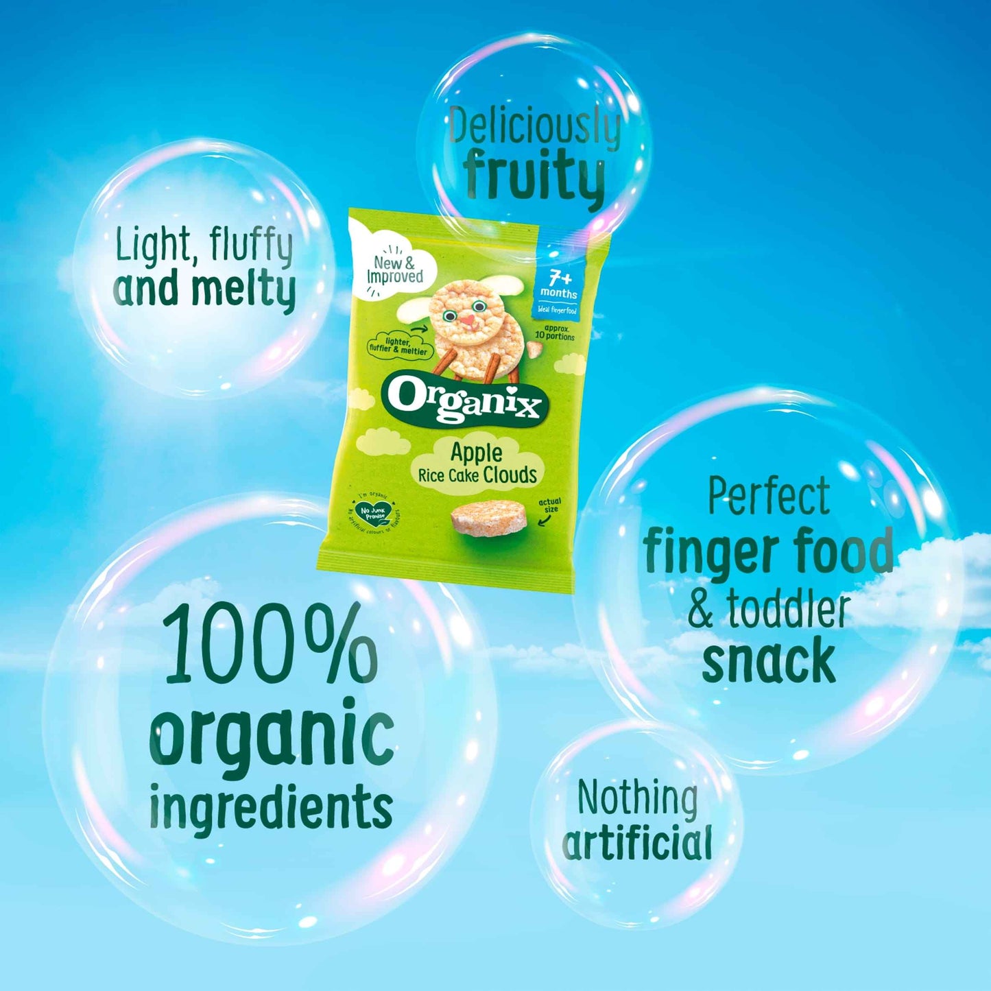 Apple Rice Cake Clouds 40g by ORGANIX