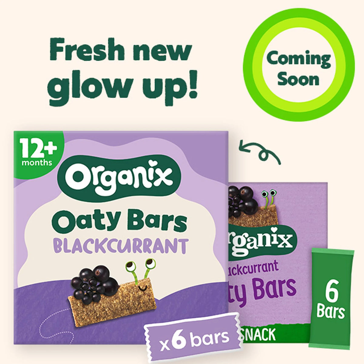 Blackcurrant Soft Oaty Bars 6x23g by ORGANIX