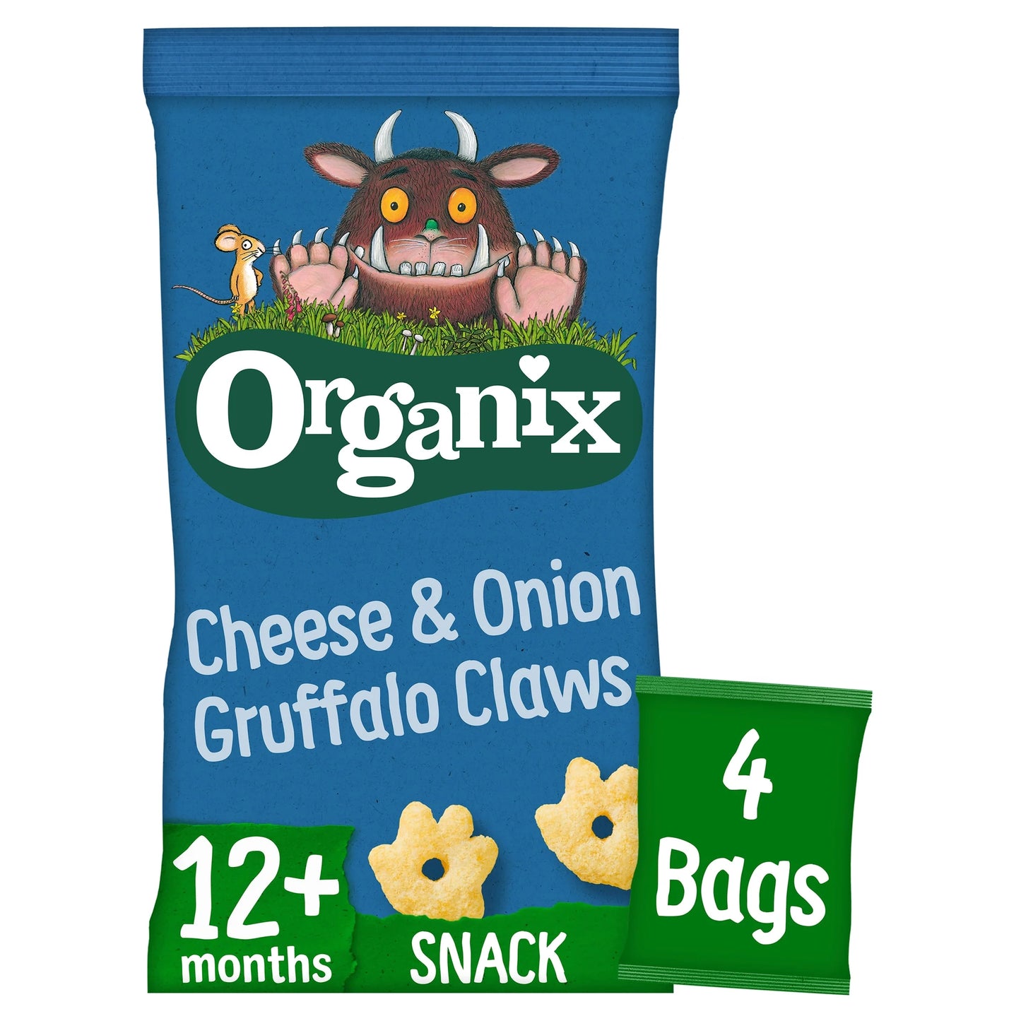 Cheese & Onion Gruffalo Claws 4x15g by ORGANIX