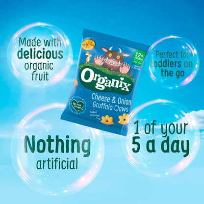 Cheese & Onion Gruffalo Claws 4x15g by ORGANIX