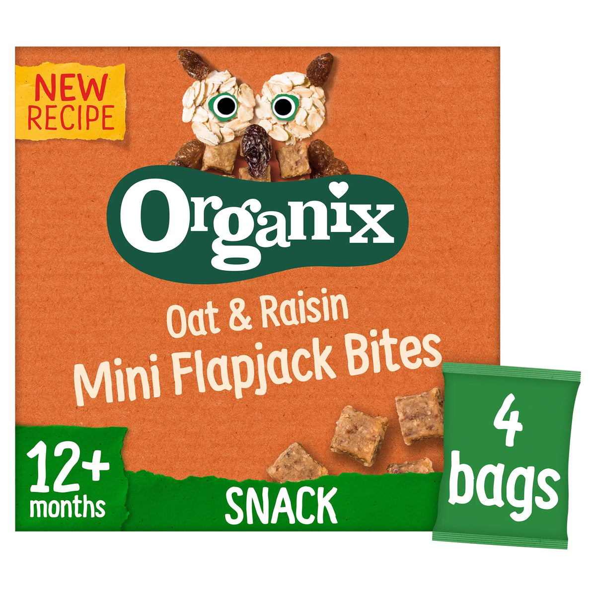 Oat & Raisin Mini Flapjack Bites 4 X by ORGANIX