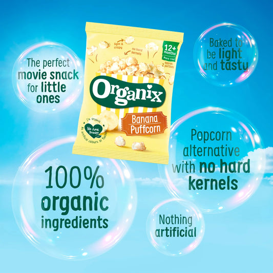 Strawberry & Apple Puffcorn 4x10g by ORGANIX