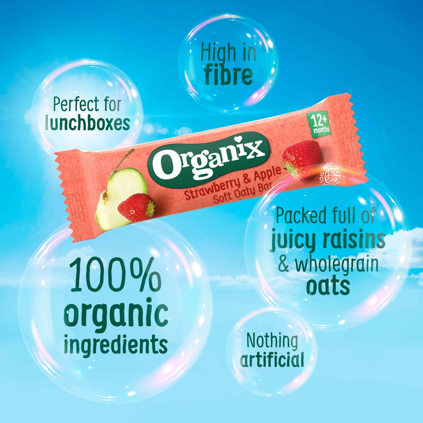 Strawberry & Apple Soft Oaty Bars by ORGANIX