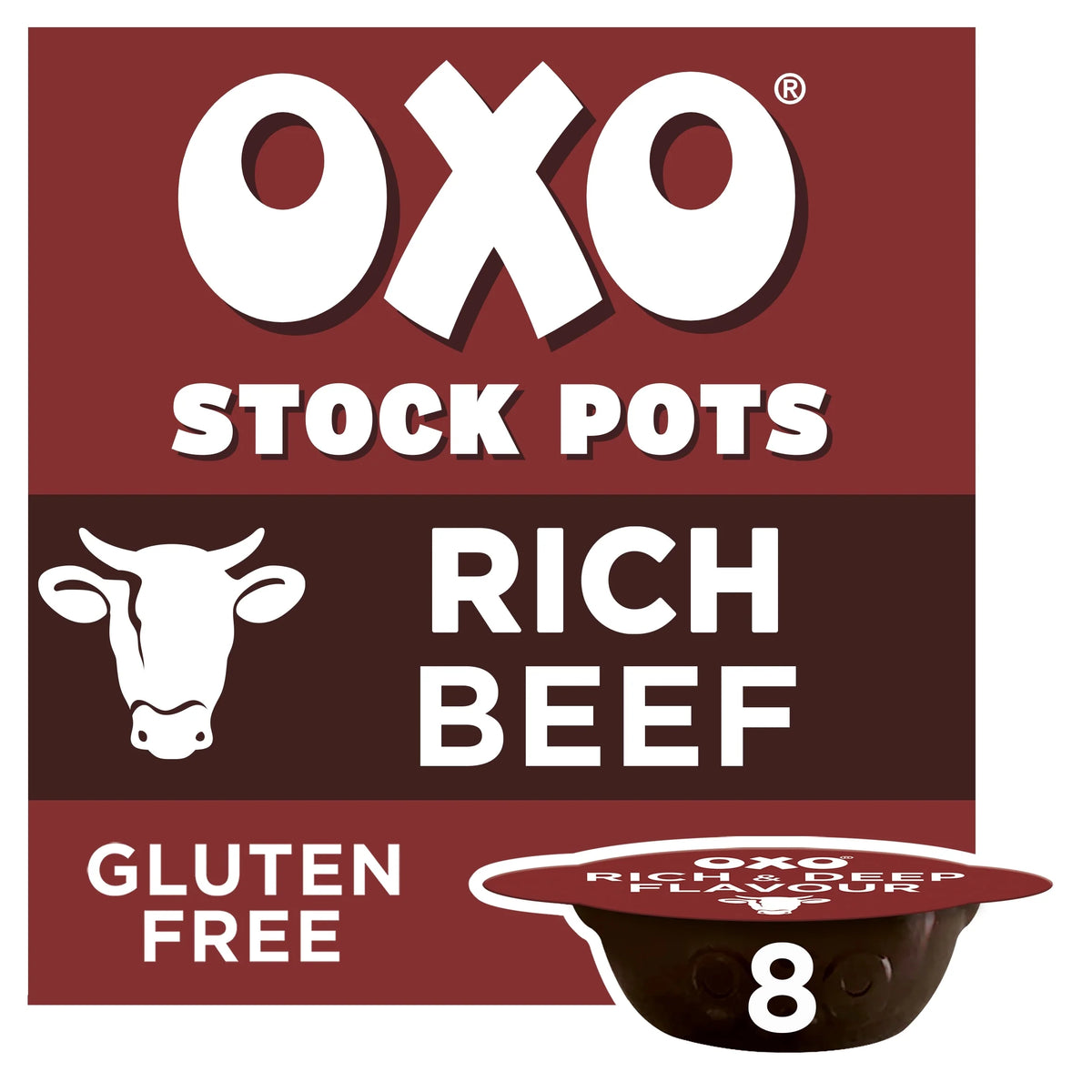 Beef Onion & Rosemary Stock Pots 8 Pack 160g by OXO