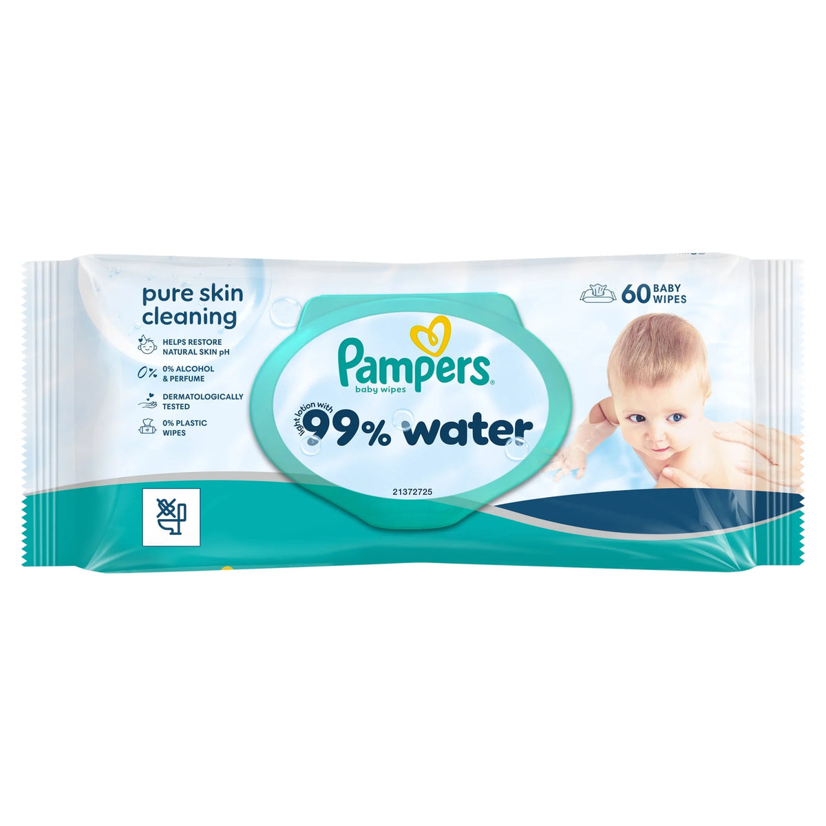 99% Water Baby Wipes 60 Wipes by Pampers