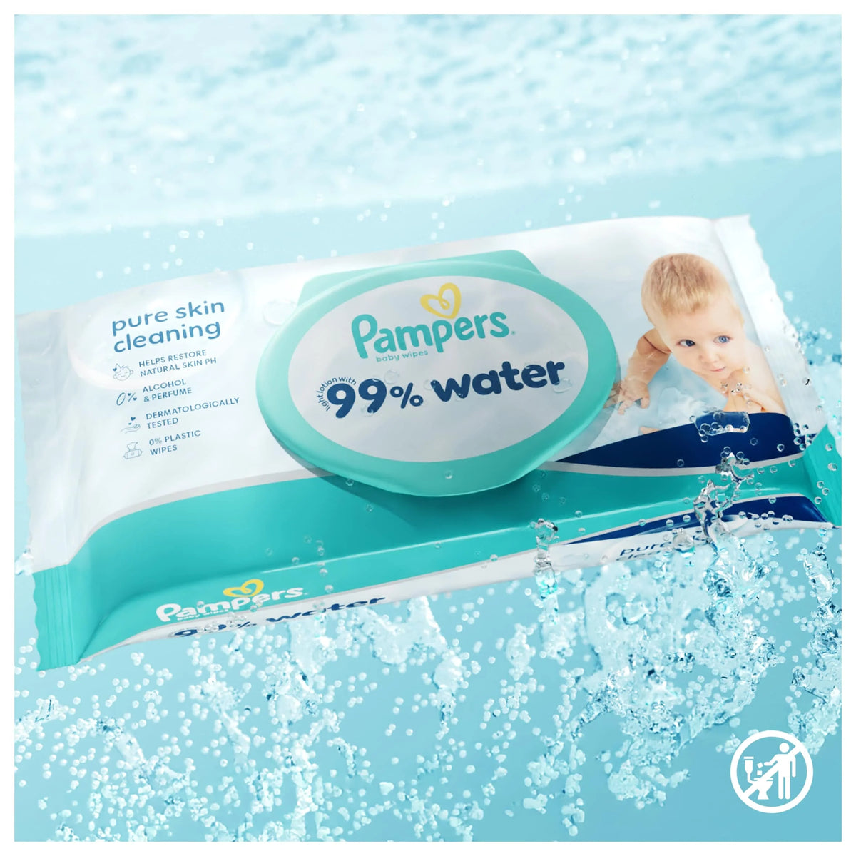 99% Water Baby Wipes 9x 60 Wipes by Pampers