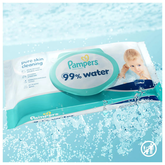 99% Water Baby Wipes 9x 60 Wipes by Pampers
