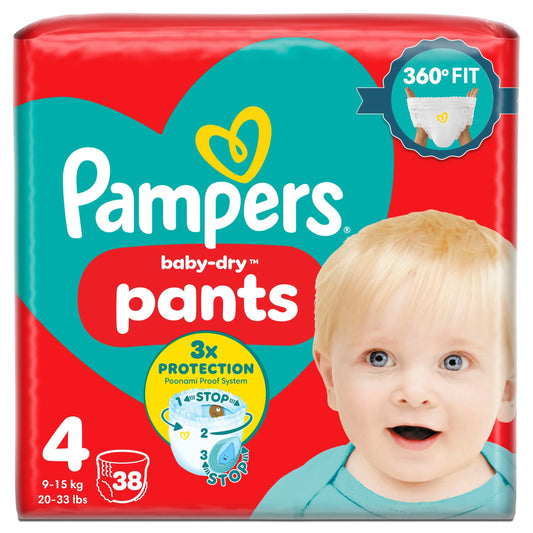 Baby-dry Nappy Pants Size 4 38 Pack by Pampers
