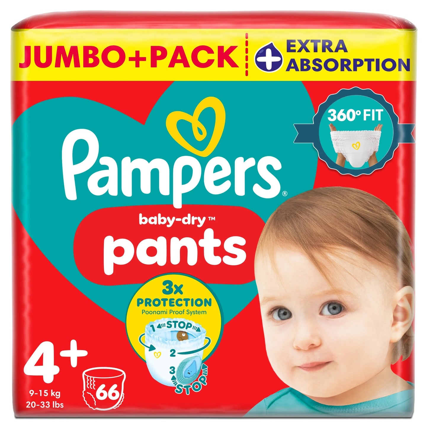 Baby-dry Nappy Pants Size 4+ Jumbo+ by Pampers