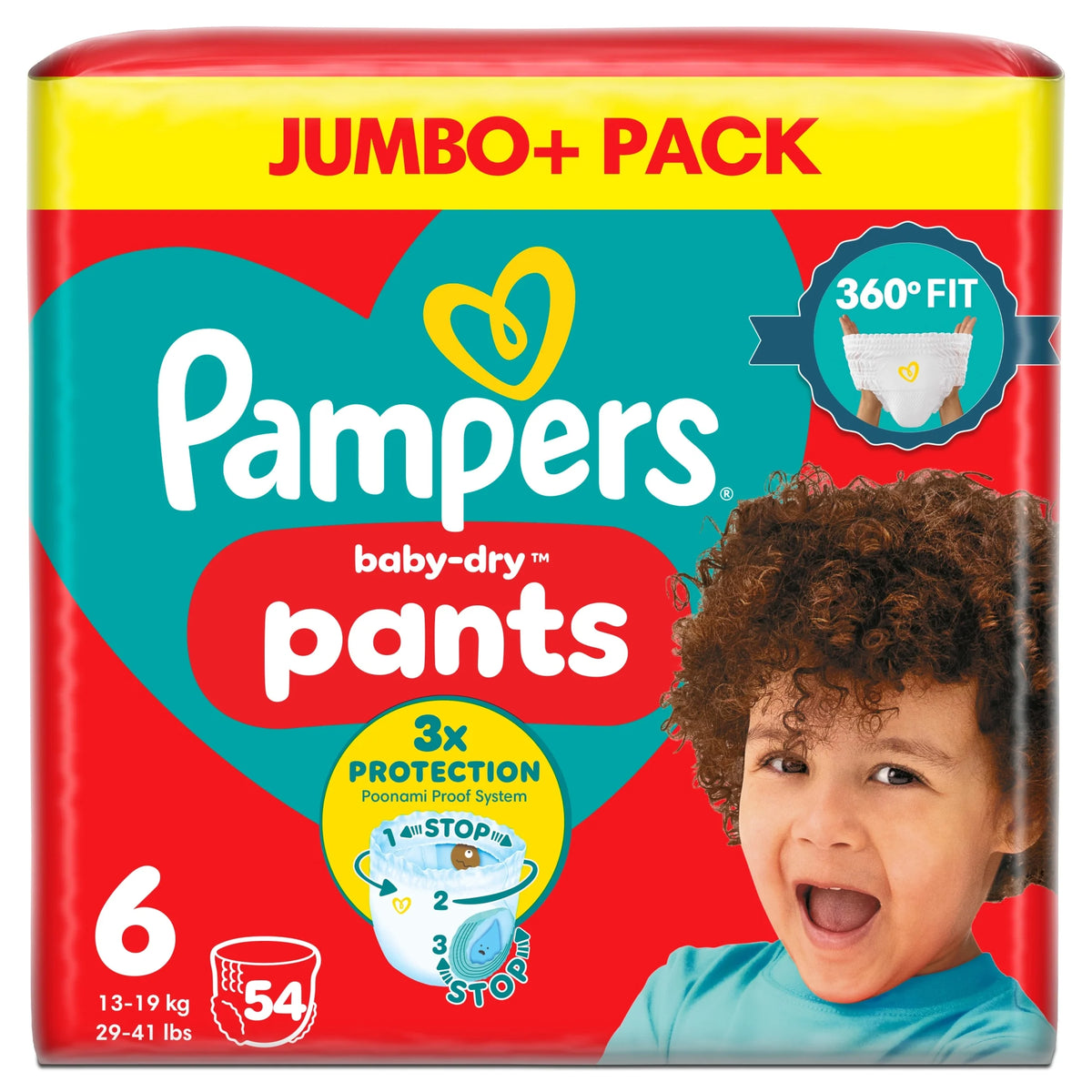 Baby Dry Nappy Pants Size 6 Jumbo+ 54 by Pampers