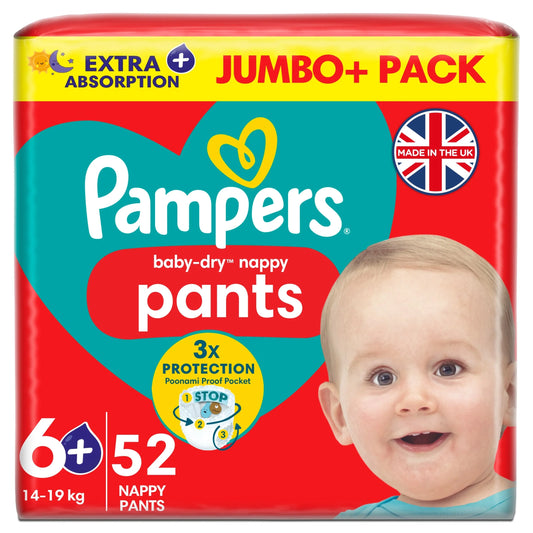 Baby-dry Nappy Pants Size 6+ Jumbo+ by Pampers