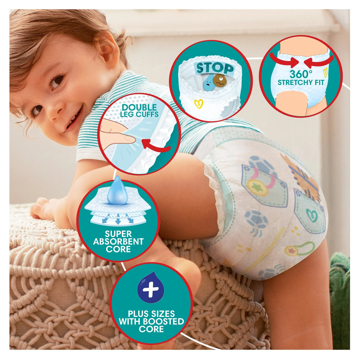Baby-dry Nappy Pants Size 6+ Jumbo+ by Pampers