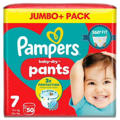 Baby-dry Nappy Pants Size 7 Jumbo+ by Pampers