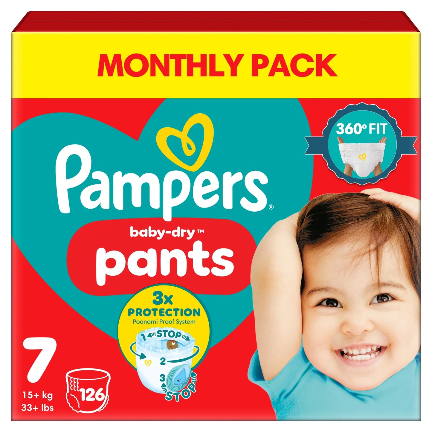 Baby-dry Nappy Pants Size 7 Monthly by Pampers