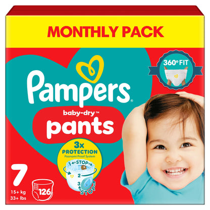 Baby-dry Nappy Pants Size 7 Monthly by Pampers