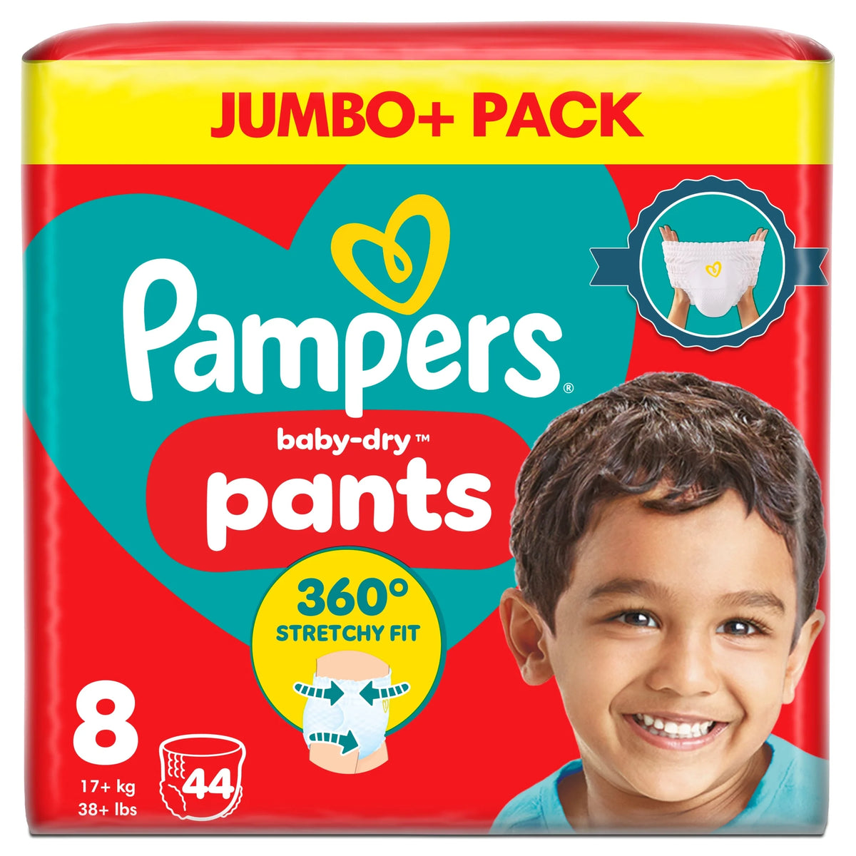 Baby-dry Nappy Pants Size 8 Jumbo+ by Pampers