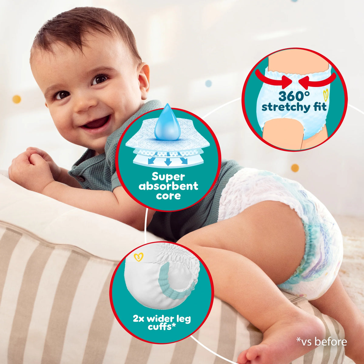 Baby-dry Nappy Pants Size 8 Jumbo+ by Pampers