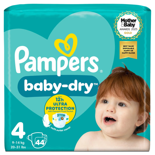 Baby Dry Size 4 Essential Pack 44 Nappies by Pampers
