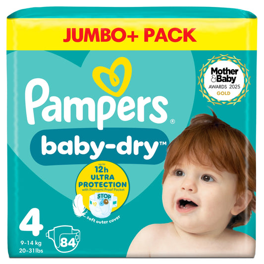 Baby Dry Size 4 Nappies Jumbo+ 84 Pack by Pampers