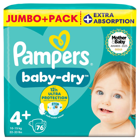 Baby-dry Size 4+ Nappies Jumbo+ Pack by Pampers