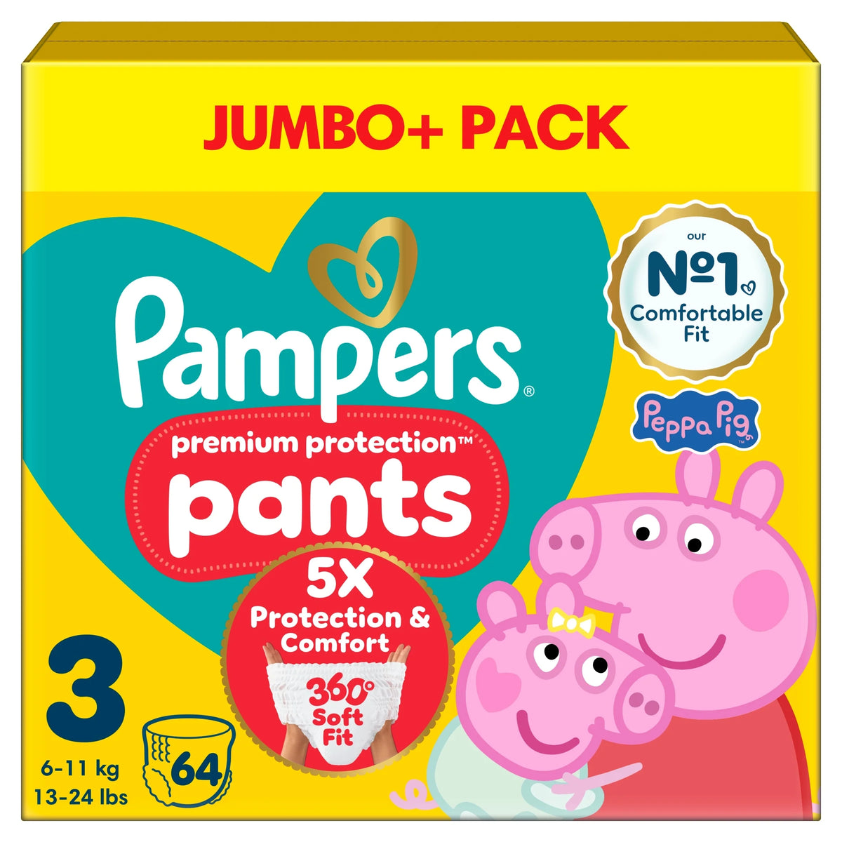 New Baby Nappy Pants Size 3 Jumbo by Pampers