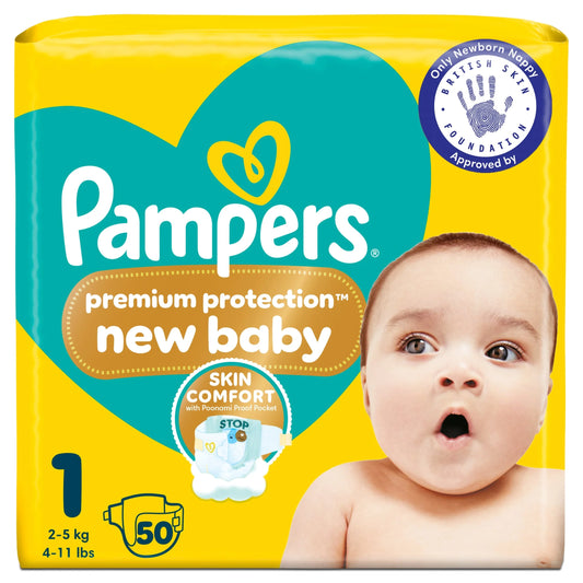 New Baby Size 1 50 Nappies Essential Pack by Pampers