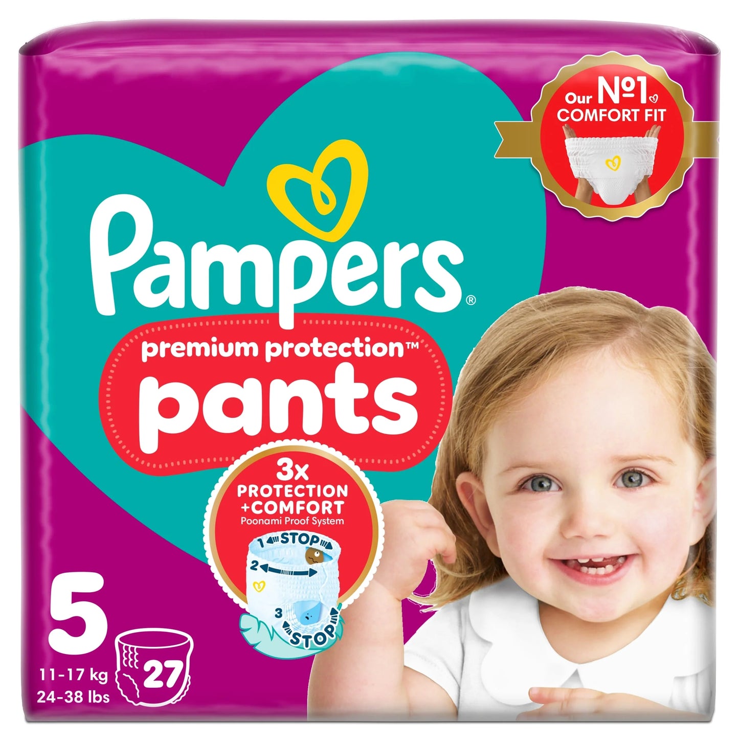 Premium Protection Nappy Pants Size 5 by Pampers