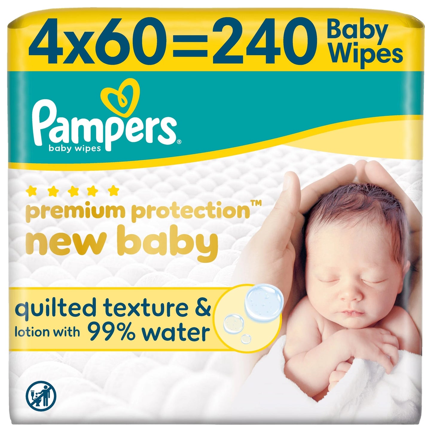 Premium Protection New Baby Wipes 4x by Pampers