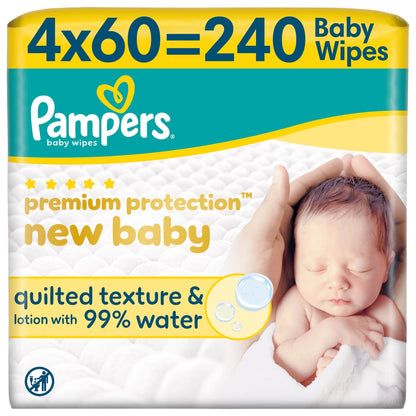 Premium Protection New Baby Wipes 4x by Pampers