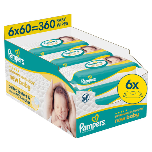 Premium Protection New Baby Wipes 6x by Pampers