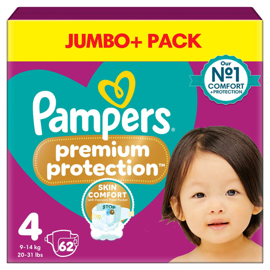 Premium Protection Size 4 62 Nappies by Pampers