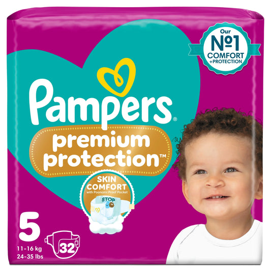 Premium Protection Size 5 32 Nappies by Pampers