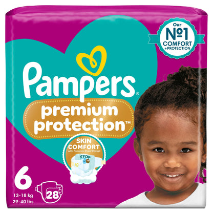 Premium Protection Size 6 28 Nappies by Pampers