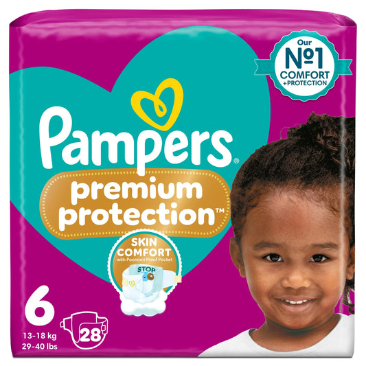 Premium Protection Size 6 28 Nappies by Pampers