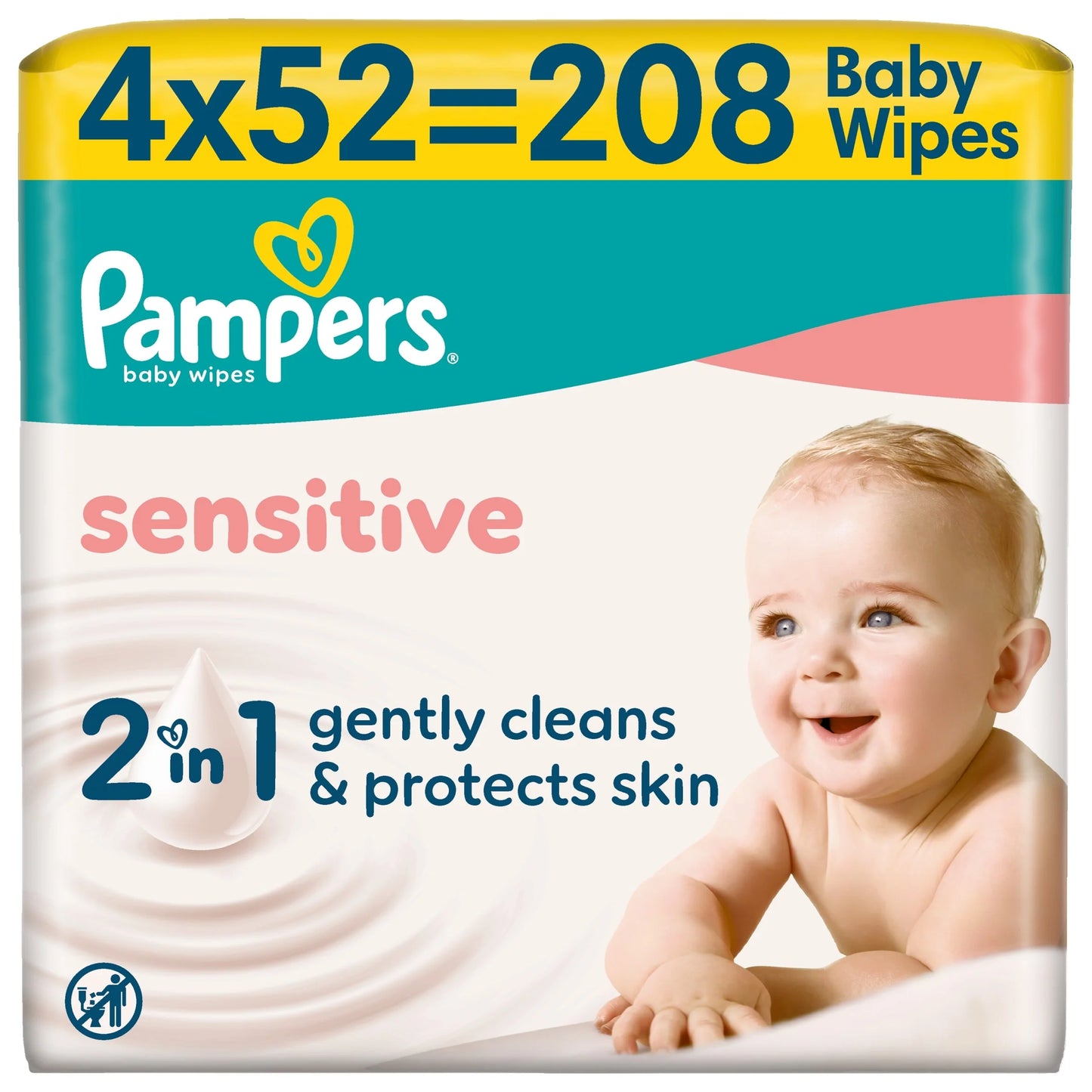 Sensitive Baby Wipes 0% Plastic 4 X by Pampers