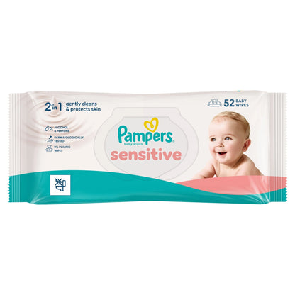 Sensitive Baby Wipes Plastic Free 52 by Pampers