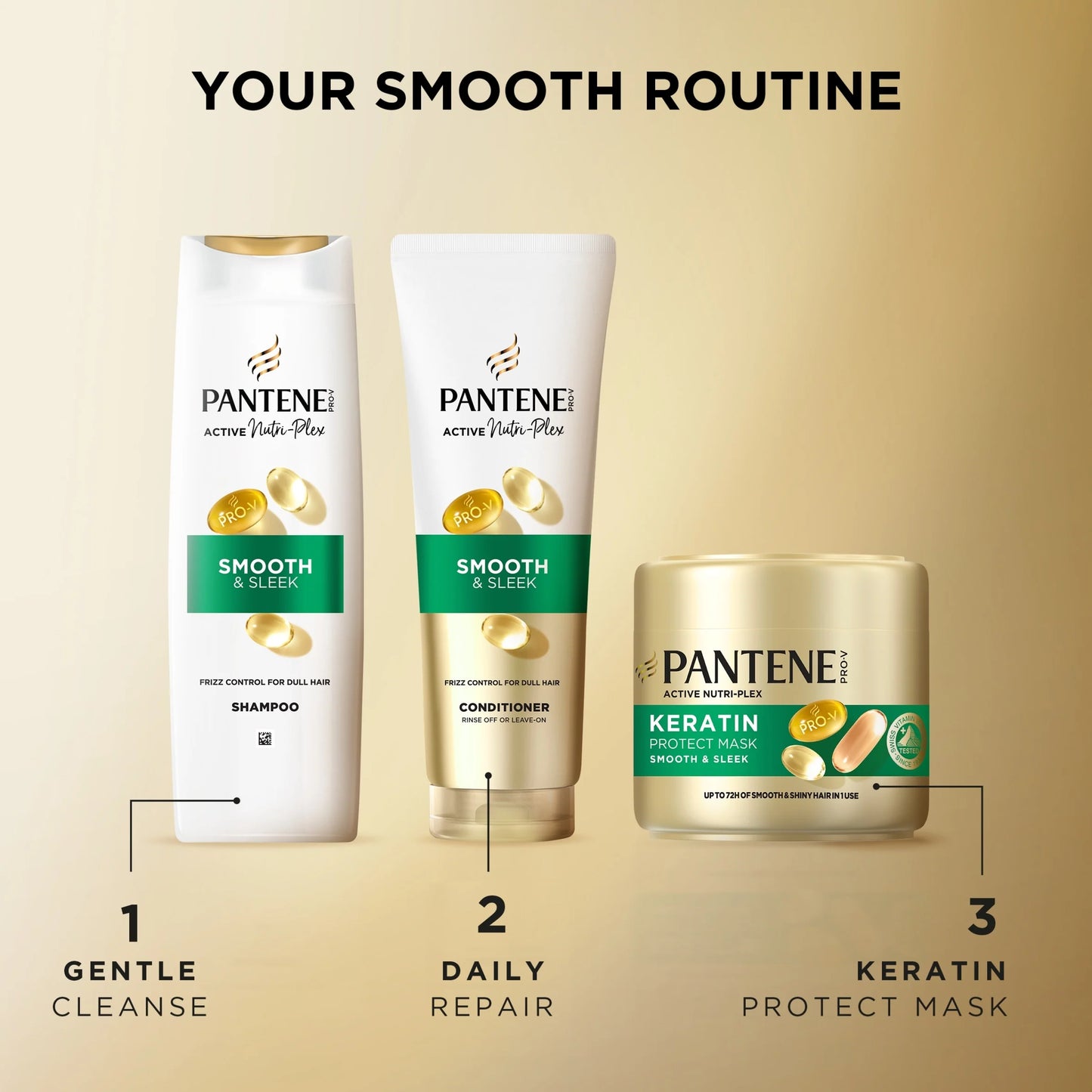 Active Nutri-plex Smooth & Sleek Shampoo 750ml by PANTENE