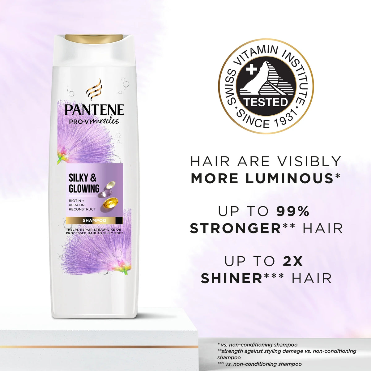 Pro V Silky & Glowing Shampoo 400ml by PANTENE
