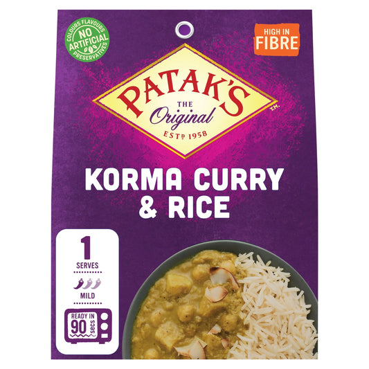 Korma Curry & Rice Ready Meal Kit 250g by PATAK'S