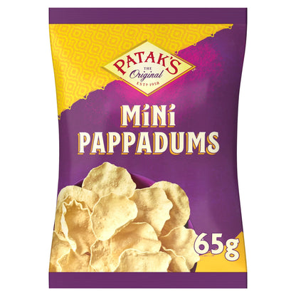 Plain Mini Pappadums 65g by PATAK'S