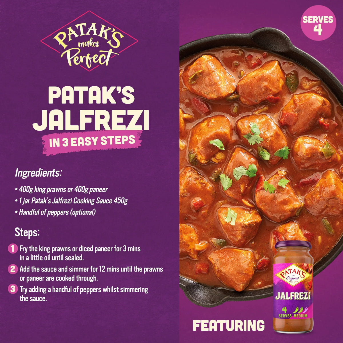 Pataks Jalfrezi Cooking Sauce 450g by PATAK'S