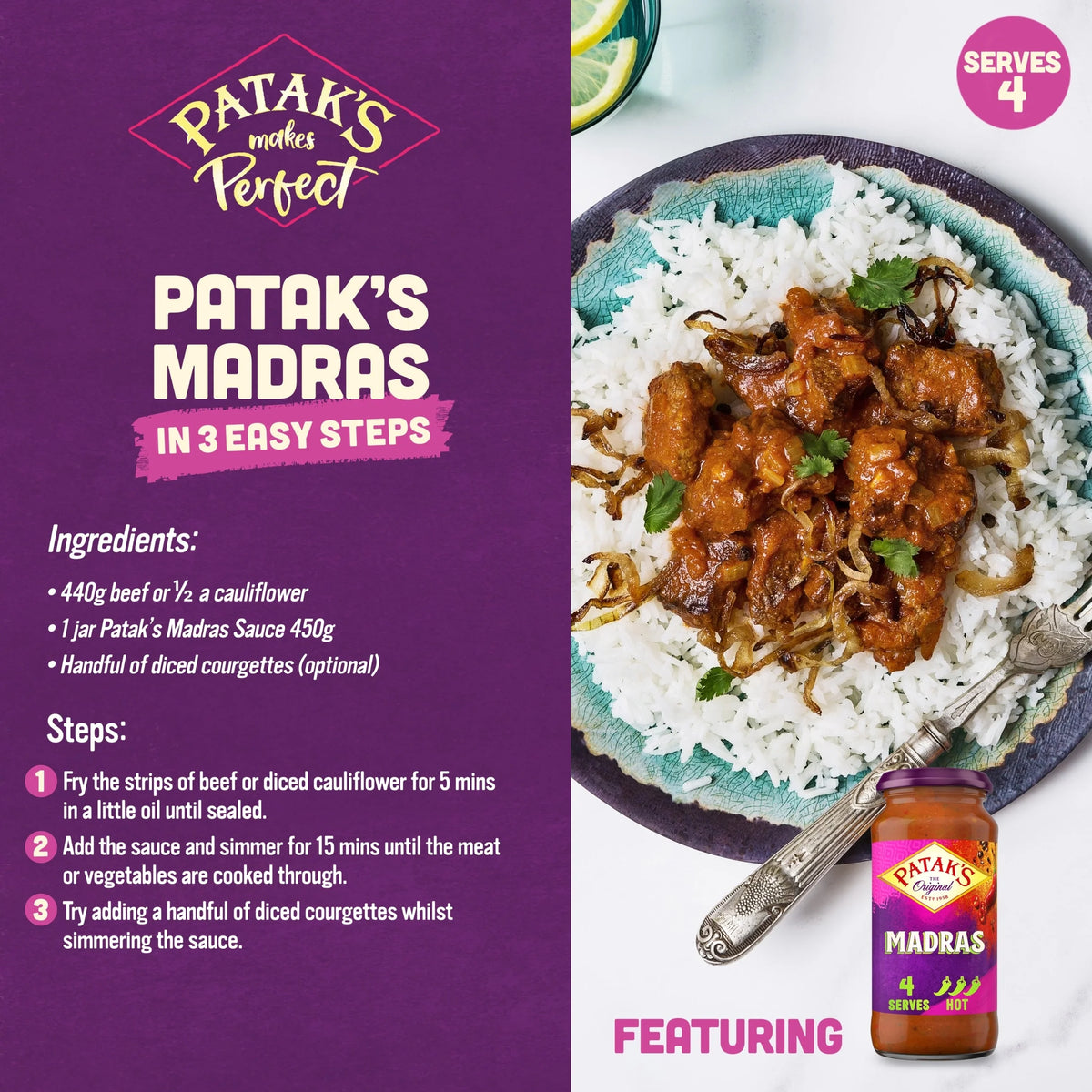 Pataks Madras Sauce 450g by PATAK'S