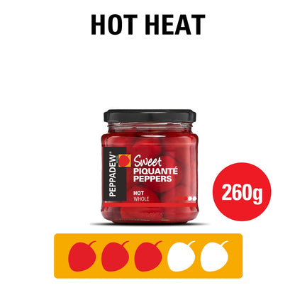 Sweet Piquante Peppers Hot Whole 260g by PEPPADEW