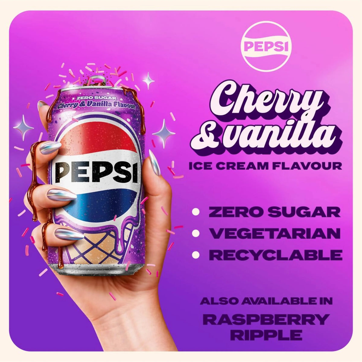 Cherry & Vanilla Flavour 8 X 330ml by PEPSI