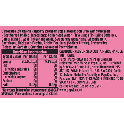 Raspberry Ripple Flavour 8 X 330ml by PEPSI