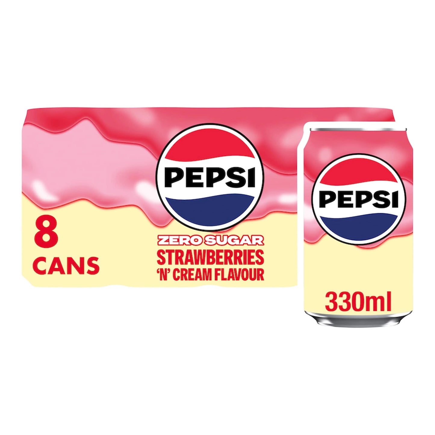 Strawberries 'n' Cream Soft Drink Cans by PEPSI